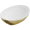 Mexen Elza countertop washbasin 40 x 33 cm, White/gold - 21014006