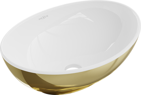 Mexen Elza countertop washbasin 40 x 33 cm, White/gold - 21014006