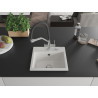 Mexen Milo 1-bowl granite sink with Duo kitchen faucet, white - 6505-20-671701-07