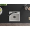 Mexen Milo 1-bowl granite sink with Duo kitchen faucet, white - 6505-20-671701-70-B