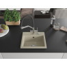 Mexen Milo granite kitchen sink 1-bowl with Duo kitchen faucet, beige - 6505-69-671701-07