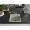 Mexen Milo granite kitchen sink 1-bowl with Duo kitchen faucet, beige - 6505-69-671701-07-B