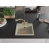 Mexen Milo granite single-bowl kitchen sink with Duo faucet, beige - 6505-69-671701-57-G