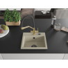 Mexen Milo single-bowl granite sink with Duo kitchen faucet, beige - 6505-69-671701-57-B