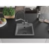 Mexen Milo 1-bowl granite sink with Duo kitchen faucet, gray - 6505-71-671701-07-B