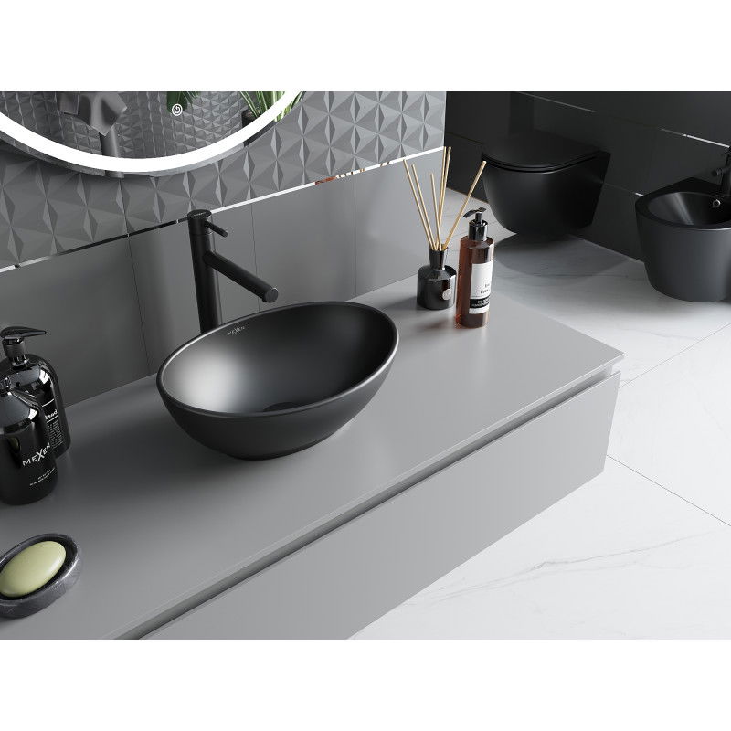 Mexen Elza countertop washbasin 40 x 33 cm, black matte - 21014085