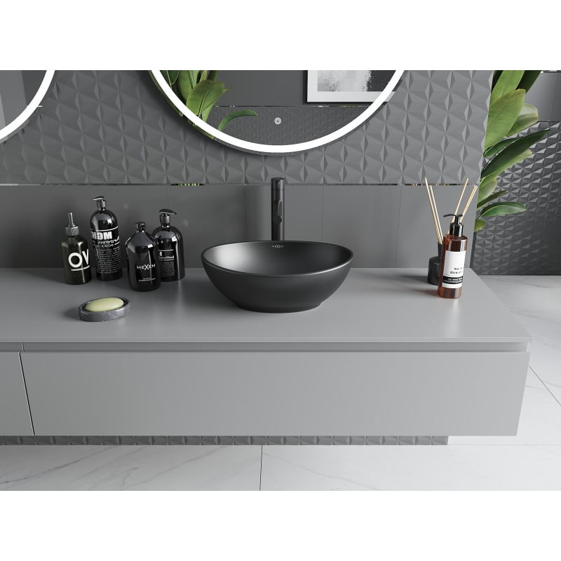 Mexen Elza countertop washbasin 40 x 33 cm, black matte - 21014085
