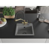 Mexen Milo 1-bowl granite sink with Duo kitchen faucet, gray - 6505-71-671701-57-B