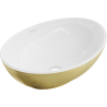 Mexen Elza countertop washbasin 40 x 33 cm, White/gold line pattern - 21014017