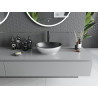 Mexen Elza countertop washbasin 40 x 33 cm, matte black/silver line pattern - 21014023