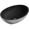 Mexen Elza countertop basin 40 x 33 cm, black matte/silver line pattern - 21014023