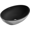 Mexen Elza countertop washbasin 40 x 33 cm, Black matt/Silver line pattern - 21014023