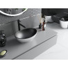 Mexen Elza countertop washbasin 40 x 33 cm, matte black/silver line pattern - 21014023