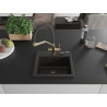 Mexen Milo 1-bowl Granite Sink with Duo Kitchen Faucet, Black/Gold Metallic - 6505-75-671701-57-B