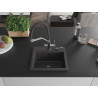 Mexen Milo 1-bowl granite sink with Duo kitchen faucet, speckled black - 6505-76-671701-07-B