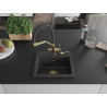 Mexen Milo granite sink 1-bowl with Duo kitchen faucet, black speckled - 6505-76-671701-57-G