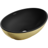 Mexen Elza countertop washbasin 40 x 33 cm, black matte/gold line pattern - 21014027