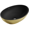 Mexen Elza countertop washbasin 40 x 33 cm, black matte/golden line pattern - 21014027