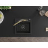 Mexen Milo granite kitchen sink 1-bowl with Duo kitchen faucet, black - 6505-77-671701-57-B