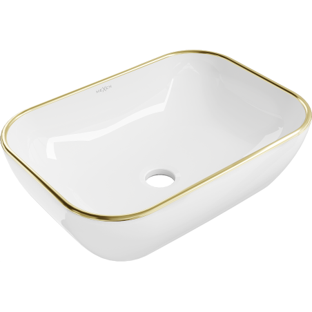 Mexen Rita countertop washbasin 50 x 40 cm, White/Gold - 21084505