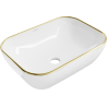 Mexen Rita countertop washbasin 50 x 40 cm, White/Gold - 21084505