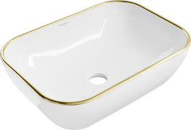 Mexen Rita countertop washbasin 50 x 40 cm, White/Gold - 21084505
