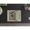 Mexen Enzo granite kitchen sink 1-bowl with drainer and Duo kitchen faucet, beige - 6506-69-671701-07-B