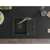 Mexen Enzo granite kitchen sink 1-bowl with drainer and kitchen faucet Duo, black/silver metallic - 6506-73-671701-57-B
