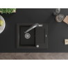 Mexen Enzo granite sink 1-bowl with drainer and Duo kitchen faucet, black/gold metallic - 6506-75-671701-07