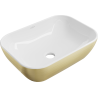 Mexen Rita countertop basin 45 x 32 cm, white/gold lines - 21084553