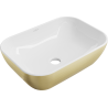 Mexen Rita countertop washbasin 45 x 32 cm, white/gold lines - 21084553