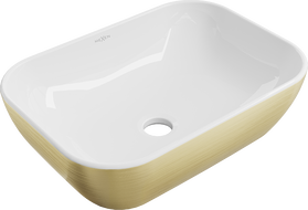 Mexen Rita countertop washbasin 45 x 32 cm, White/Gold - 21084553