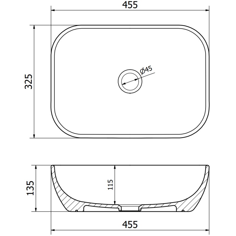 Mexen Rita countertop sink 45 x 32 cm, beige matte - 21084566