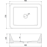 Mexen Catia countertop washbasin 48 x 37 cm, white/gold checkered pattern - 21314809