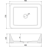 Mexen Catia countertop washbasin 48 x 37 cm, black matt/Silver line pattern - 21314873