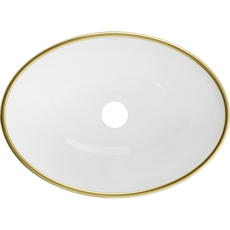 Mexen Elza countertop washbasin 40 x 33 cm, white/golden rim - 21014005
