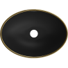 Mexen Elza countertop washbasin 40 x 33 cm, Black matt/gold rim - 21014025