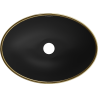 Mexen Elza countertop washbasin 40 x 33 cm, black matte/gold rim - 21014025
