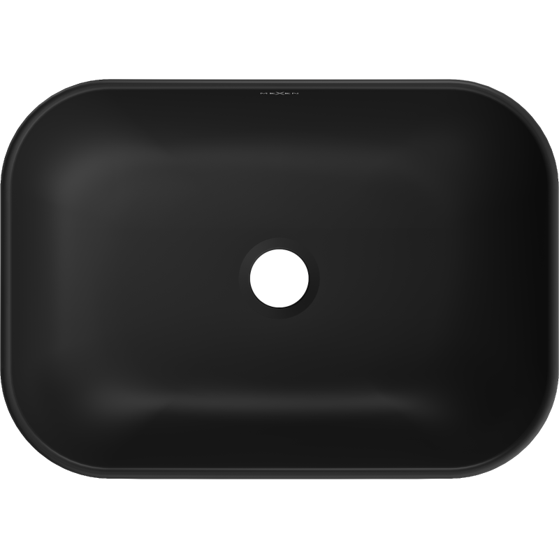 Mexen Rita countertop washbasin 45 x 32 cm, black matte/golden line pattern - 21084577