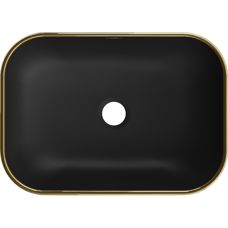 Mexen Rita countertop washbasin 45 x 32 cm, black matt/gold check pattern - 21084579