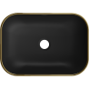Mexen Rita countertop washbasin 45 x 32 cm, black matt/gold checked pattern - 21084579