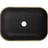 Mexen Rita countertop washbasin 45 x 32 cm, black matt/gold edge trim - 21084575