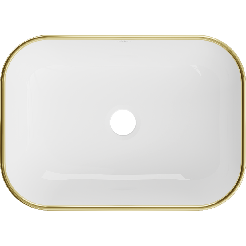 Mexen Rita countertop washbasin 45 x 32 cm, white/gold rim - 21084505
