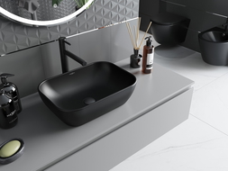 Mexen Rita countertop washbasin 45 x 32 cm, Black matt - 21084585