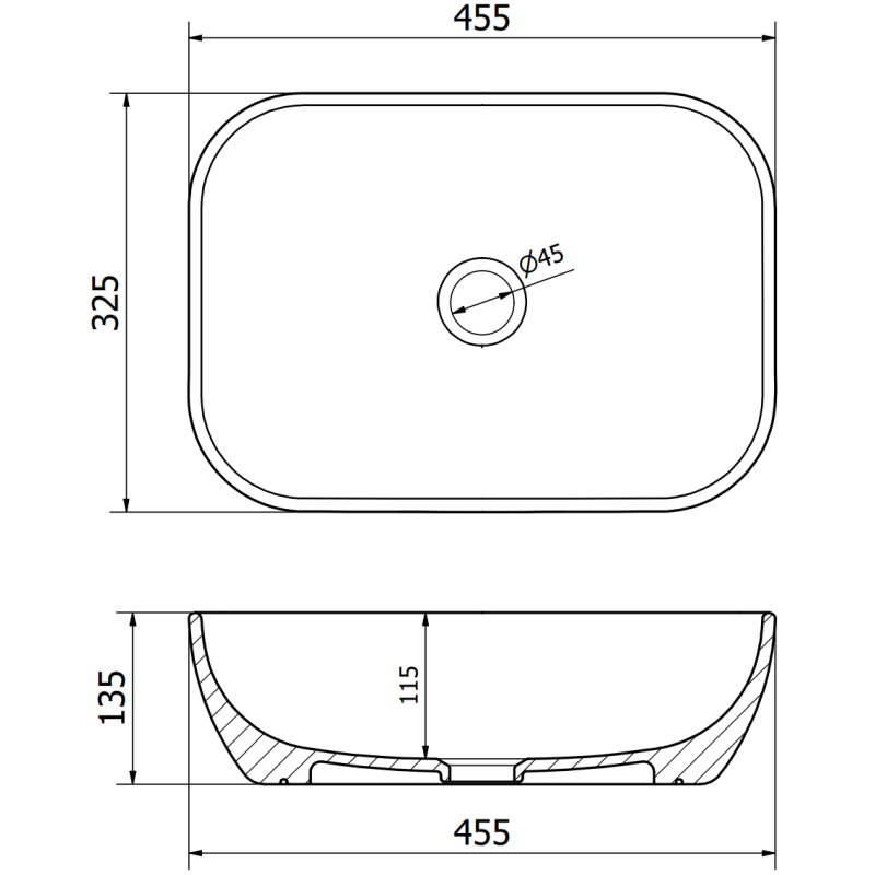Mexen Rita countertop basin 45 x 32 cm, black matte - 21084585
