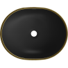 Mexen Viki countertop washbasin 48 x 35 cm, black matt/gold edge trim - 21054875