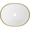 Mexen Viki countertop washbasin 48 x 35 cm, white/gold checked pattern - 21054809