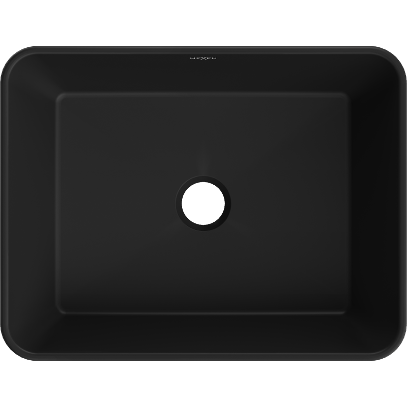 Mexen Catia countertop washbasin 48 x 37 cm, black matte/silver - 21314874