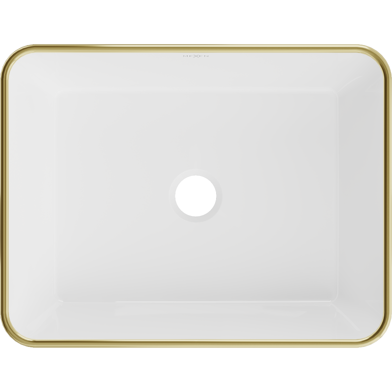 Mexen Catia countertop washbasin 48 x 37 cm, white/gold edge - 21314805