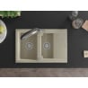 Mexen Gaspar granite sink 1.5-bowl with drainer and Duo kitchen faucet, beige - 6507-69-671701-07